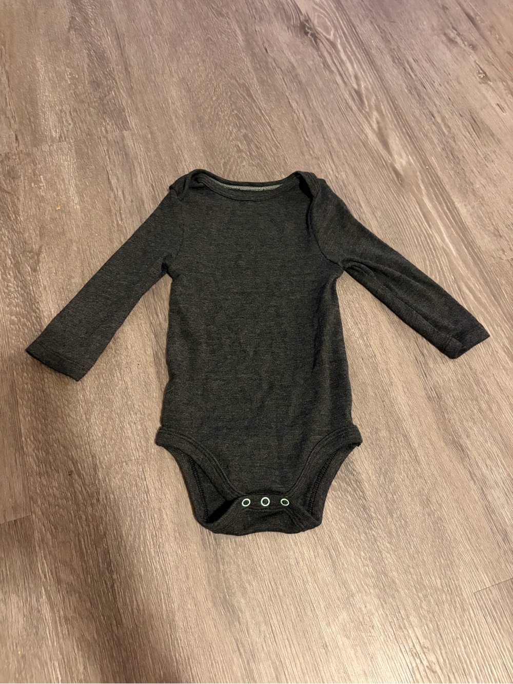 cloud island Long-Sleeve Baby Bodysuit in Charcoal Black
